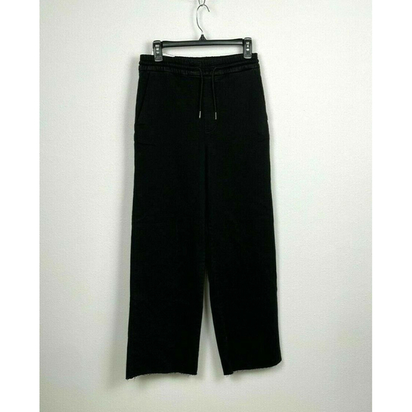 NWT ZARA The Jogger Wide Leg Pants Trousers Sweatpants Raw Hem OVERSIZED XS - Picture 13 of 14